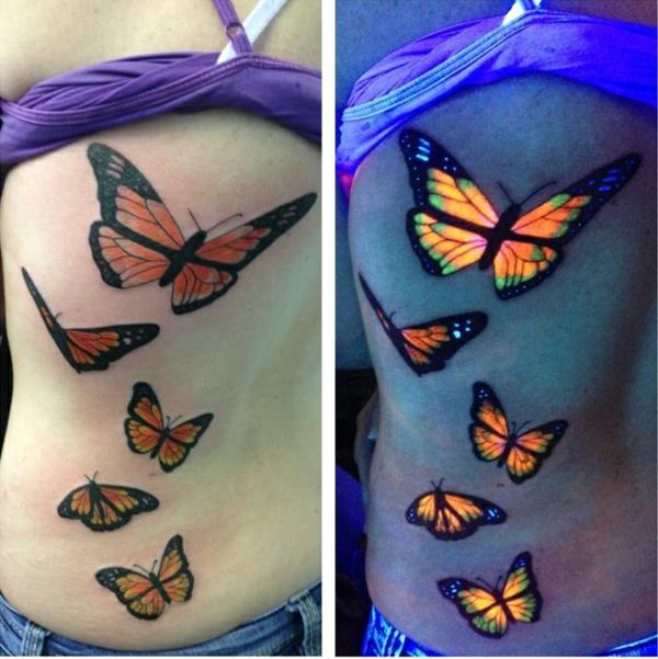 tatuoinnit suunnittelee uv -tatuointiperhosia