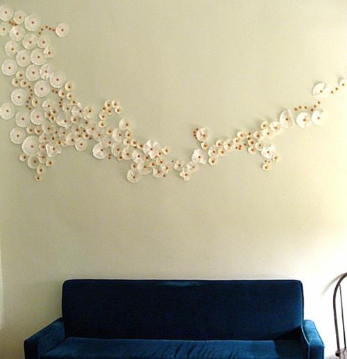 viileä seinäkoristeideoita samettinen sohva king sininen