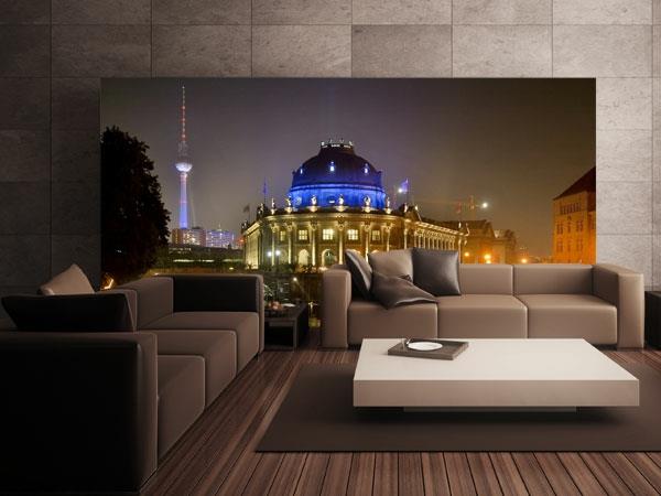 viileä seinän suunnittelu berliini yöllä valokuvataustakuva