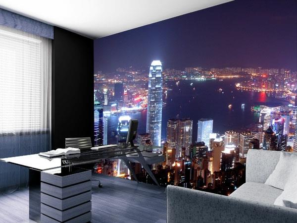 viileä seinäsuunnittelu hongkongin yön valokuvataustakuva