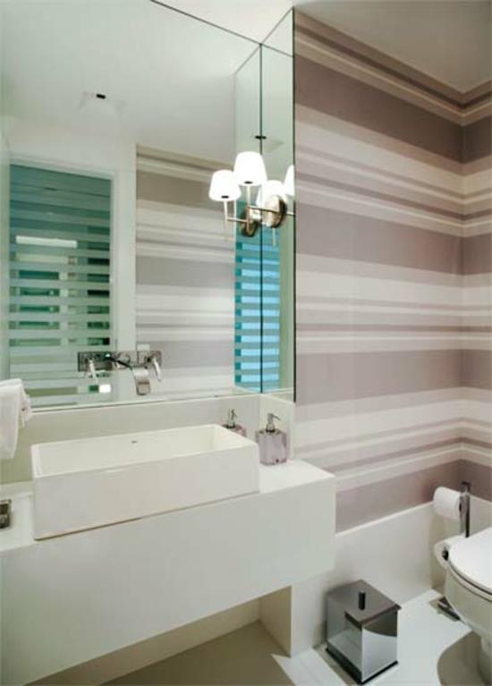 viileitä eläviä ideoita kylpyhuoneen värisuunnitteluideoita raita kuvio tapetti kuvio