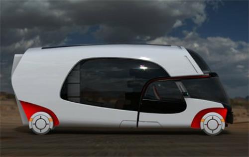 hienoja matkailuautoja ja asuntovaunuja futuristisella suunnittelulla