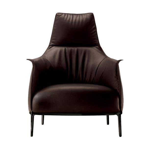 tyylikäs ylellinen nojatuoli, tummanruskea nahka