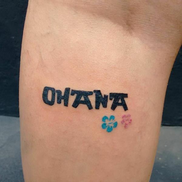 viileä ohana tatuointi fontti musta työ