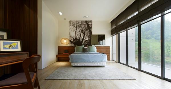 viileä kaupunkitalon suunnittelu makuuhuone mukava sänky