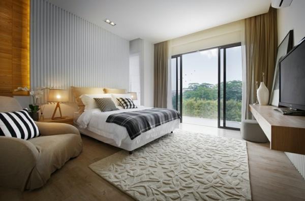 viileä kaupunkitalon suunnittelu makuuhuone matto sänky