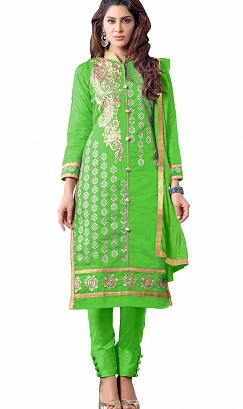 Greenland Handloom Green Churidars