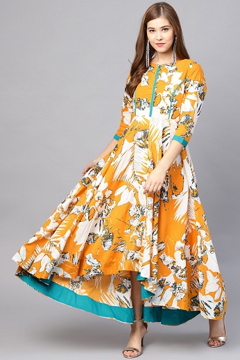 Lang bomuld maxi kjole designs