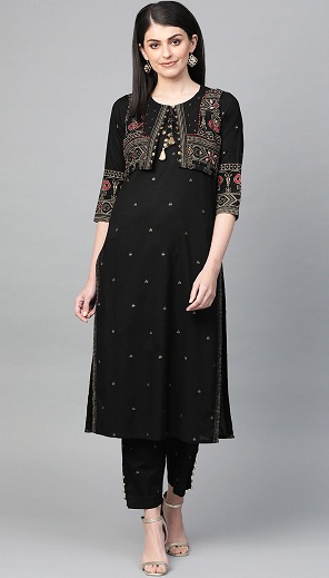 Pamut egyenes Kurti dzsekivel