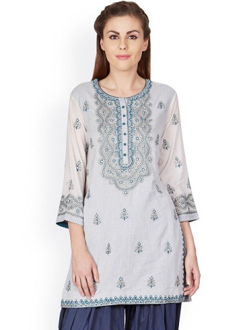 Ritu Kumar Fehér Nyomtatott Kurti