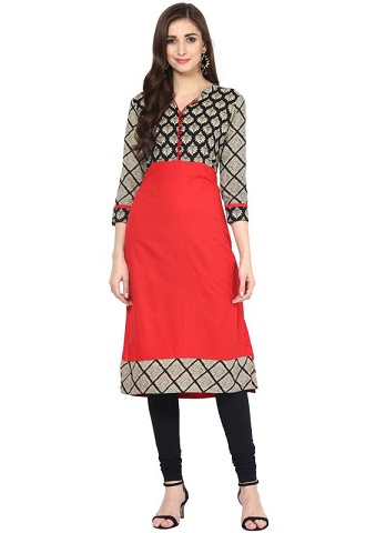 Egyenes pamut Kurti
