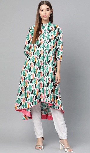 Magas alacsony pamut Kurti