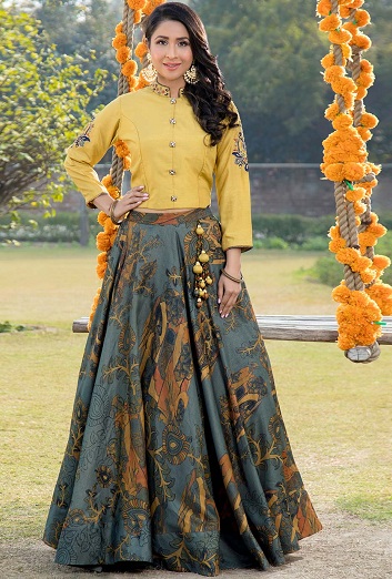 Pamut selyem Lehenga