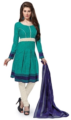 Pöttyös pamut Salwar Kameez öltöny