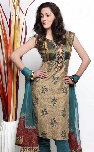 Ærmeløs bomuld Salwar Suit Design