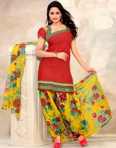 Boat Neck Cotton Salwar Suit Design
