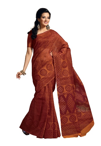 A barna pamut Saree