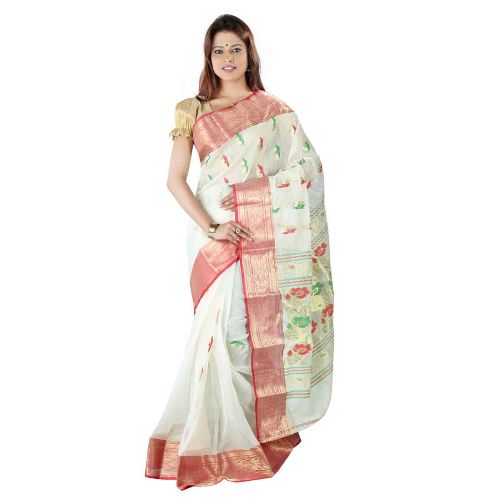 Den lyse farve Bengali Cotton Saree