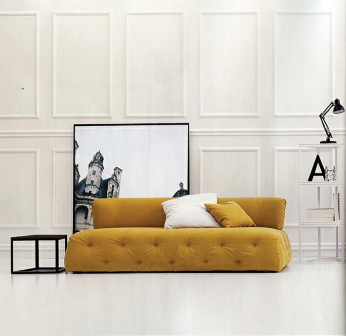 sohva 2 istuttava olohuone huonekalut design sohva keltainen