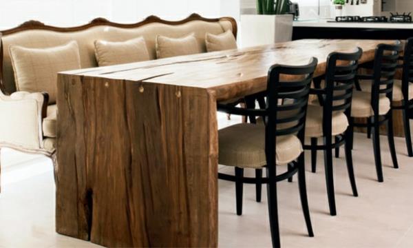 sohvapöytä puu ruokapöytä ja tuolit puukalusteet