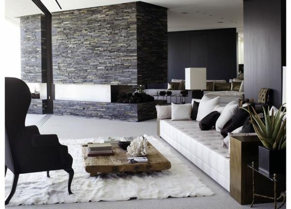 Sohvapöytä massiivipuuta turkki matto olohuone moderni muotoilu