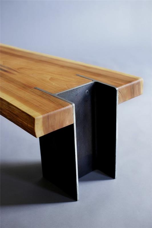 sohvapöytä massiivipuuta metallikehys modernit sohvapöydät