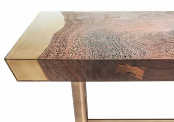 sohvapöytä massiivipuuta metallikehys yksinkertainen muotoilu moderni sohvapöydät