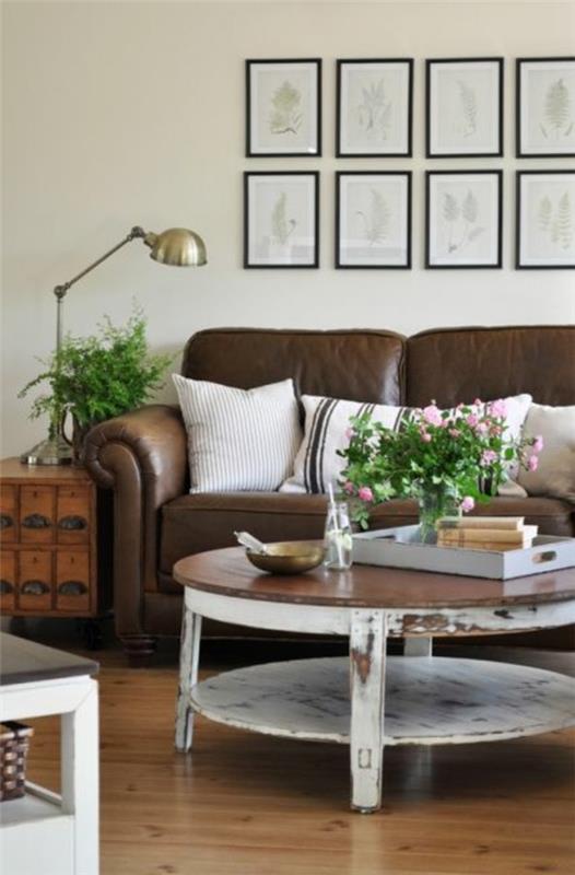 sohvapöytä pyöreä puu olohuoneen huonekalut pyöreä sohvapöytä nuhjuinen tyylikäs tyyli