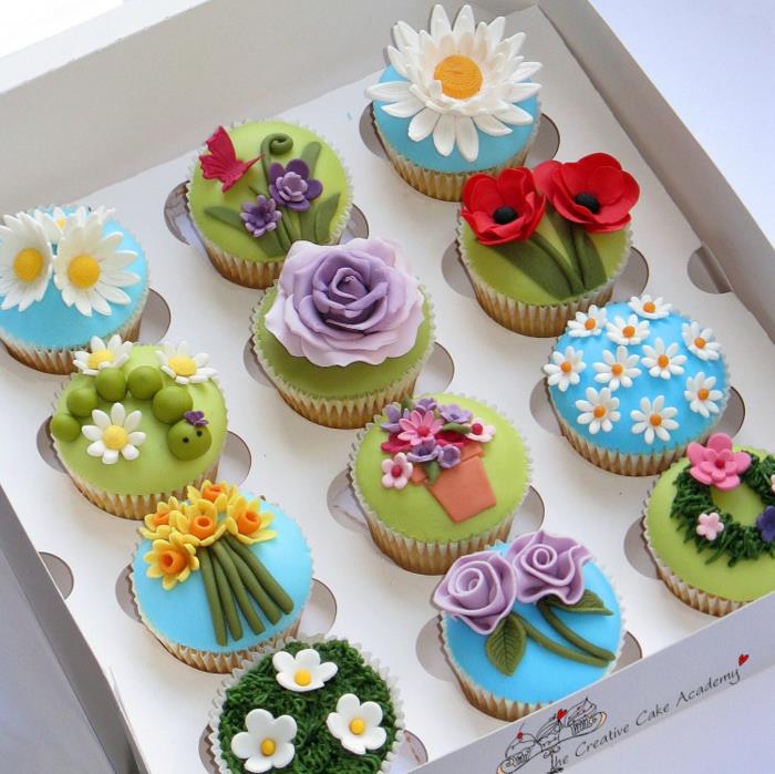 Cupcake sisustusideoita kukat kesäjuhlat syntymäpäiväjuhlat