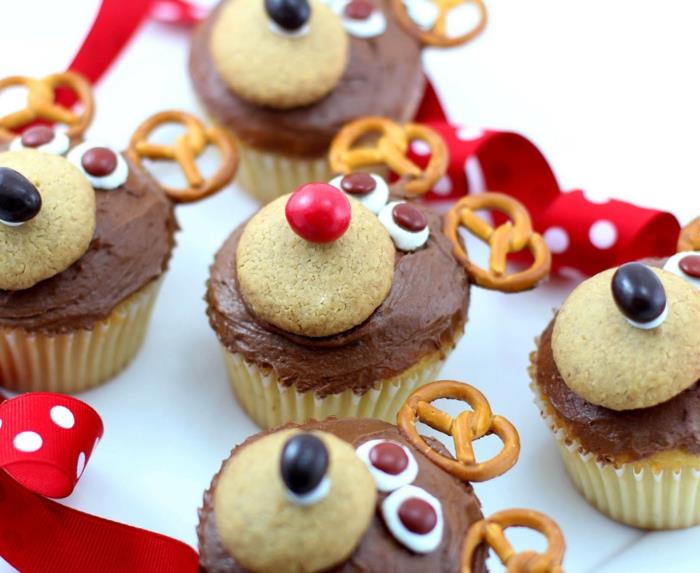 Cupcake koristelu ideoita joulujuhla poro