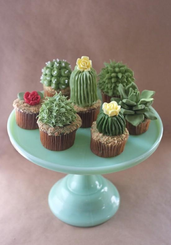 cupcakes ideoita kaktus koristelu