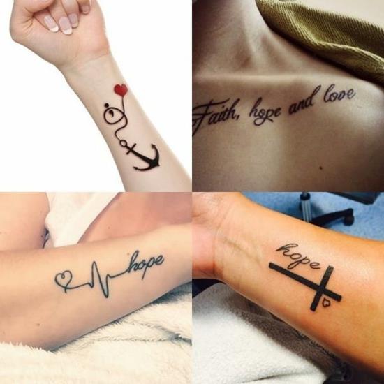 hyvät minimalistiset uskomukset rakkaus toivo tatuointi