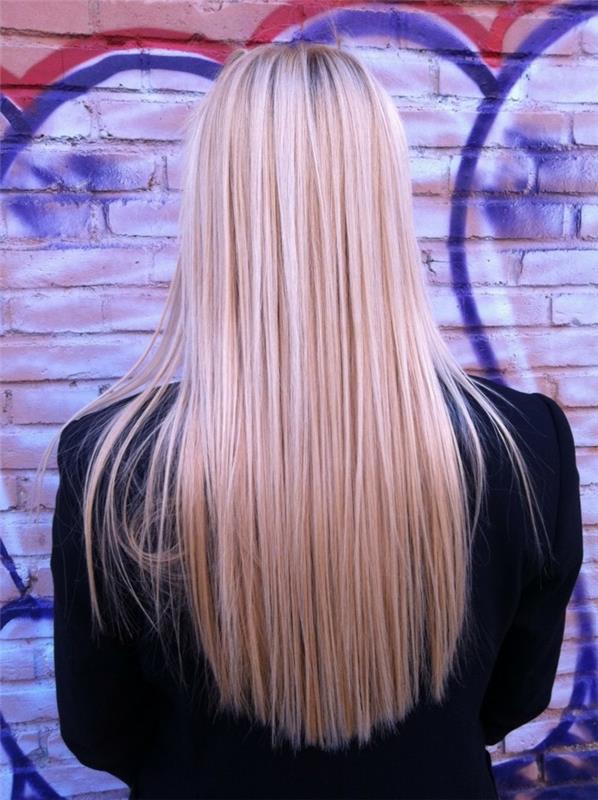 naisten kampaukset pitkät hiukset vaaleat hyvin hoidetut