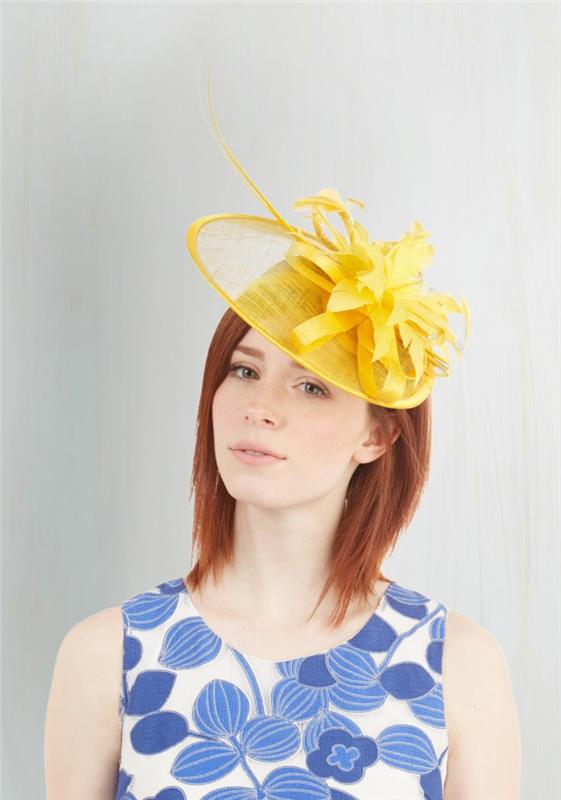 naisten hatut retro koristeellinen hattu keltainen