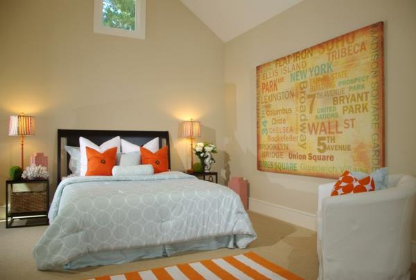 suunnitella uudelleen yksityisen vierashuoneen seinäkoriste mukava sänky