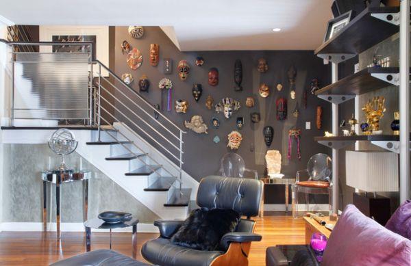 ajaton Eames -tuoli eklektinen tyyli harmaat seinät