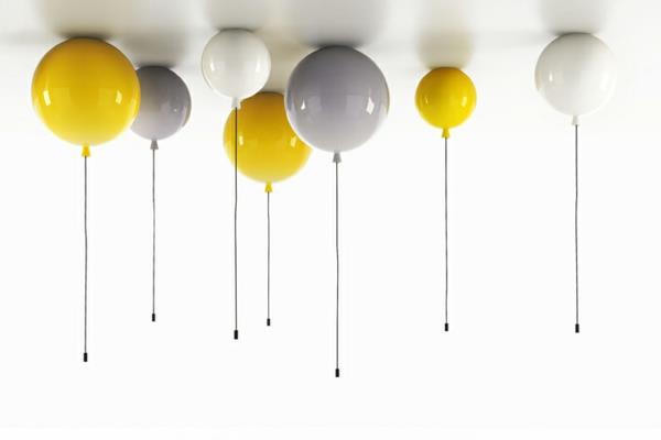 kattolamppu helium -ilmapallo keltainen valkoinen harmaa