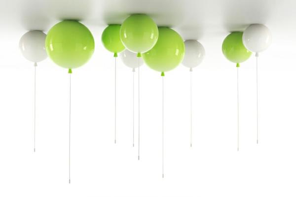 kattolamppu helium -ilmapallo vihreä valkoinen