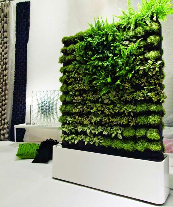 kukka koristelu seinäkoriste ideoita elävä seinämaalaus vihreitä kasveja