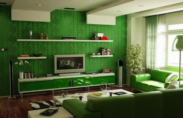 deco -ideoita vihreitä seinämaalauksia