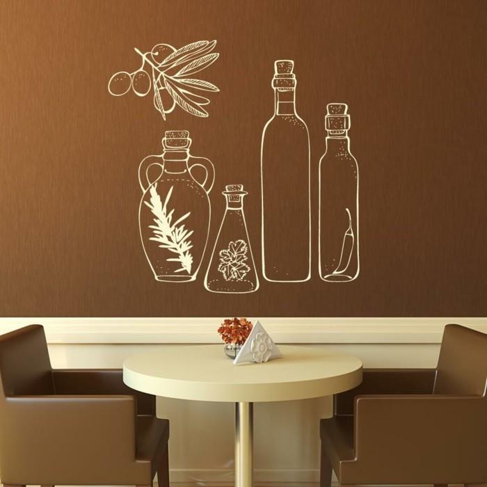 deco -ideoita keittiön seinätarrat ruskea seinämaali ruokailutila