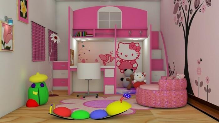 sisustusideoita lastenhuoneen tytöt vaaleanpunaiset seinälelut