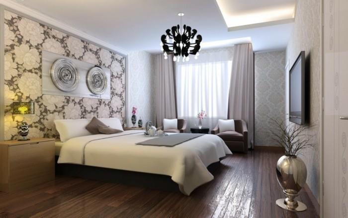 deco -ideoita makuuhuoneen seinän taustakuva puulattia deco -ideoita lattiamaljakko seinäkoriste