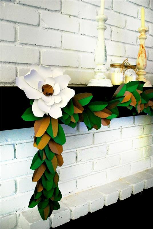 tee omia sisustusideoita magnolia lehdet seppele