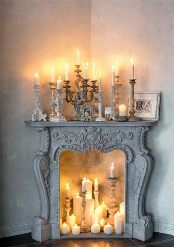 koristelu takka mantel kynttilänjalka pilari kynttilät
