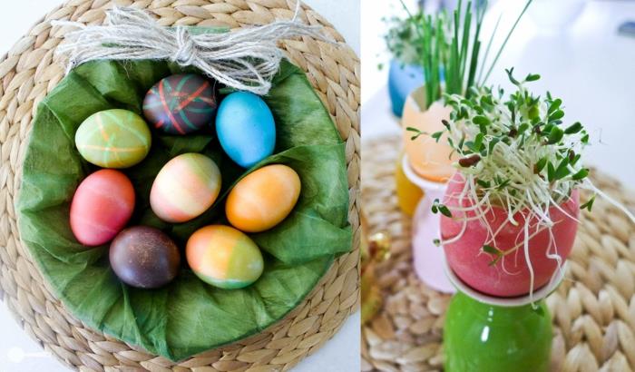 tee koristelu itse pääsiäiskoristeiden ideoita maalaa pääsiäismunat maljakoita