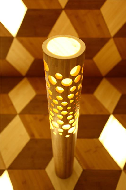 deco -ideoita bambu sisustus eläviä ideoita puu sisustus huonejakaja matto olohuone lamppu