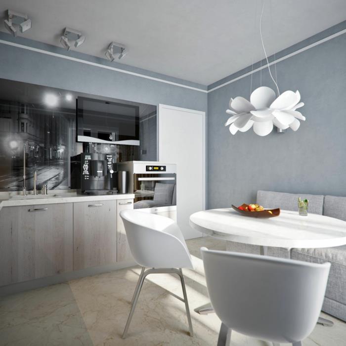 deco -ideat valaistus keittiö ruokasali riippuvalaisin valkoinen valkoinen moderni kukka
