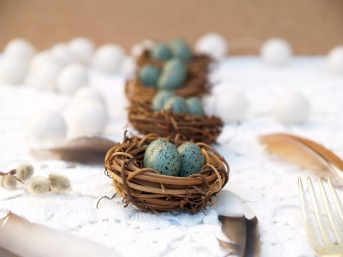 deco ideoita kevät diy ideoita paju oksat viiriäisen munat pääsiäismunat pöytäkoristeet pääsiäinen koristelu tee itse