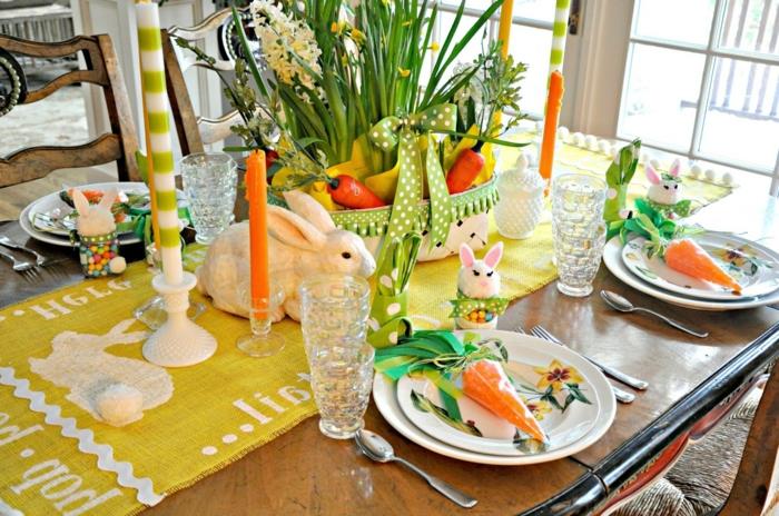 deco -ideoita kevät pääsiäinen deco -ideoita pöydän koristamiseen värillisinä